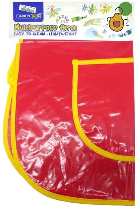 Marlin Multi Purpose Kids Plastic Aprons Red –