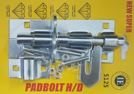 Noble Lockable Pad Bolt latch 125mm Zinc Plated