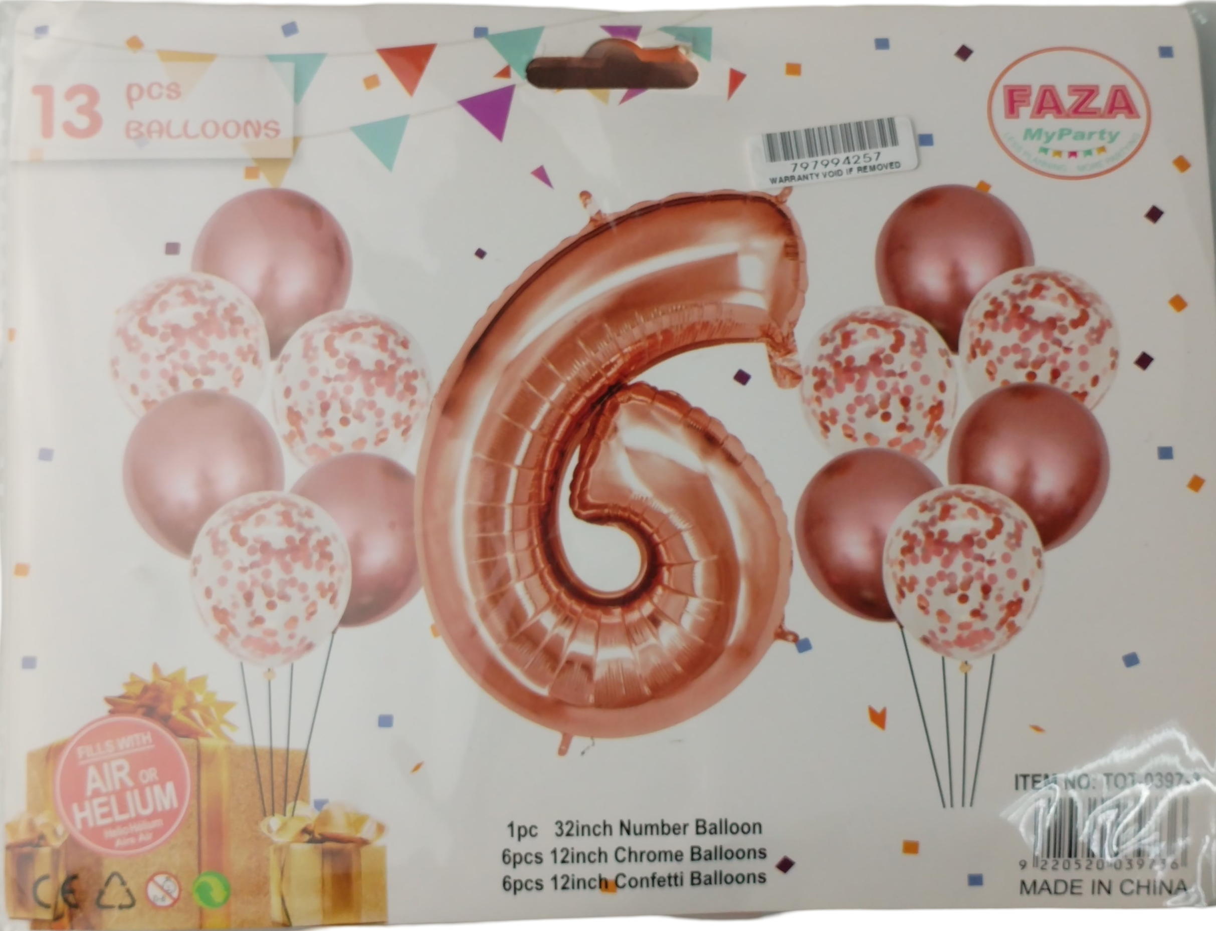 Casey 13pc Rose Gold and White Balloon Set Nr 6