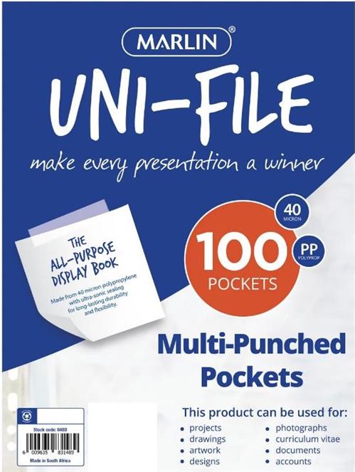 Marlin A4 File Pockets Sleeves 100's