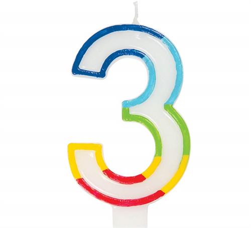 Casey 7cm Multicolor Numerical Birthday Candle