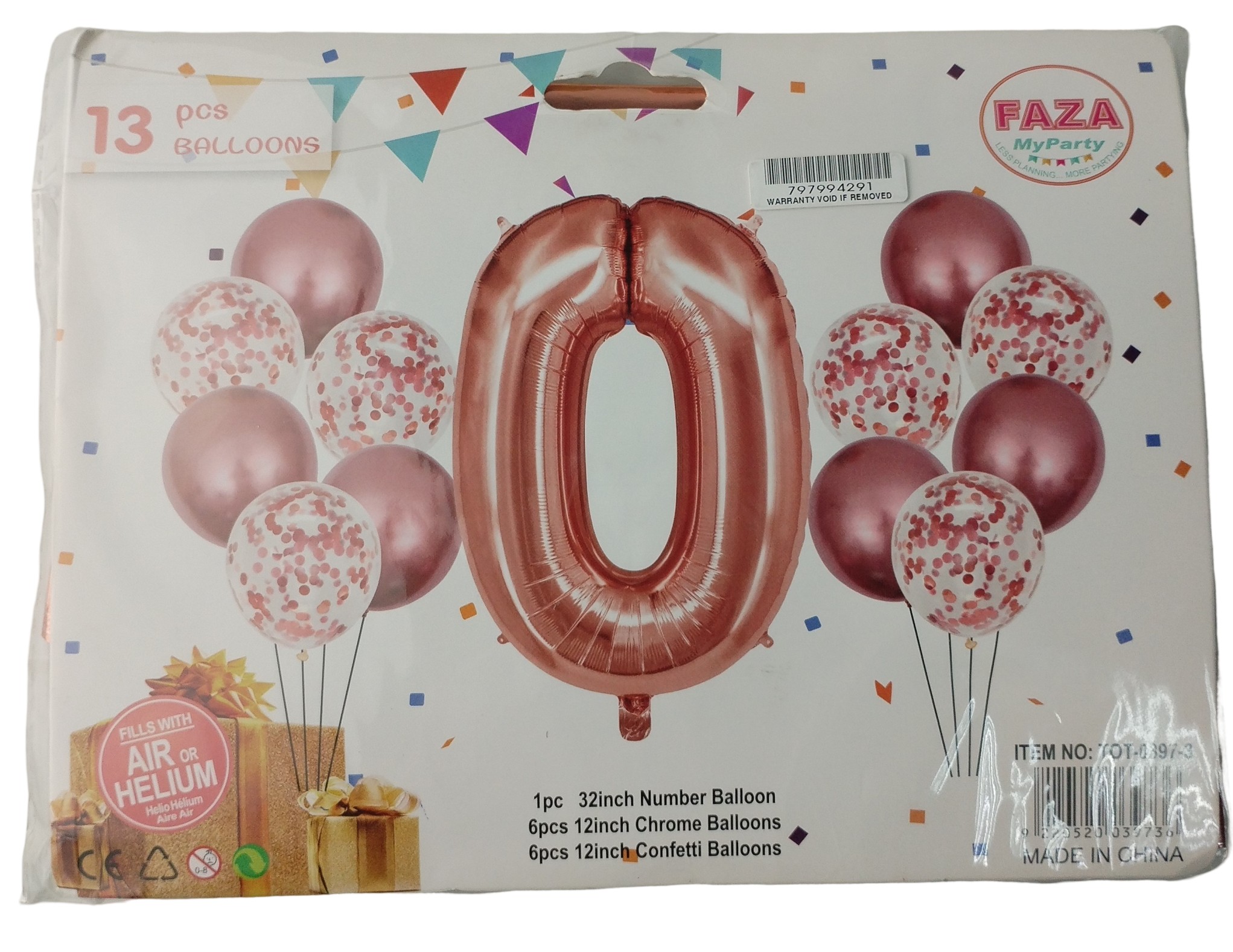 Casey 13pc Rose Gold and White Balloon Set Nr 0