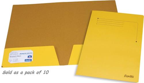 Bantex A4 Flap Document Folder Yellow
