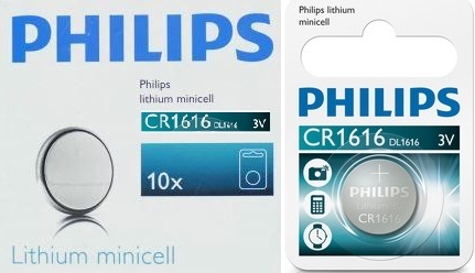 Philips Minicells Battery CR1616 Lithium Sold as