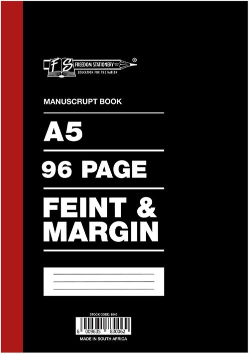 Freedom A5 96 Pages Manuscript Book Feint And