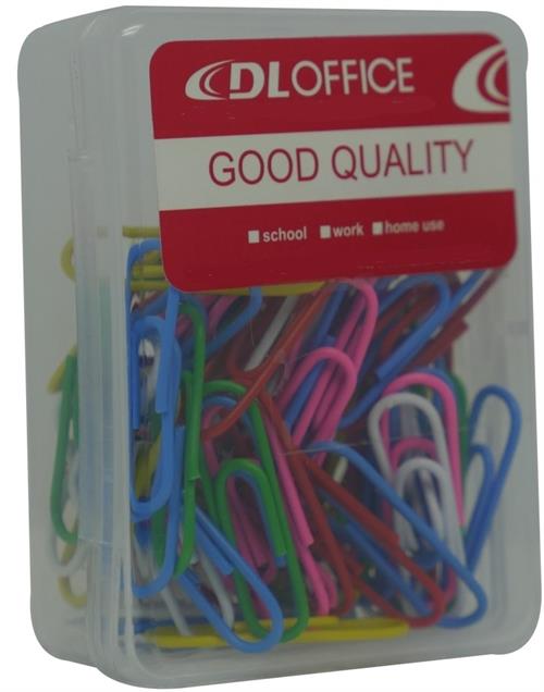 DLOffice Multicolour 28mm Paper Clips Plastic Tub