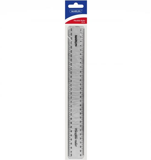 Marlin Flexible 30cm Ruler Clear-