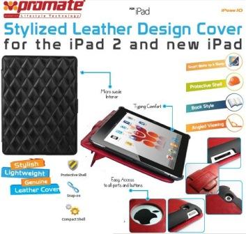 Promate iPose.10-Stylized Leather Design Cover
