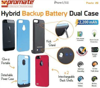 Promate Twix.i5-Hybrid Backup battery Dual