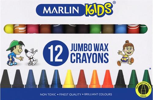Marlin Kids Jumbo Wax Crayons 14mm