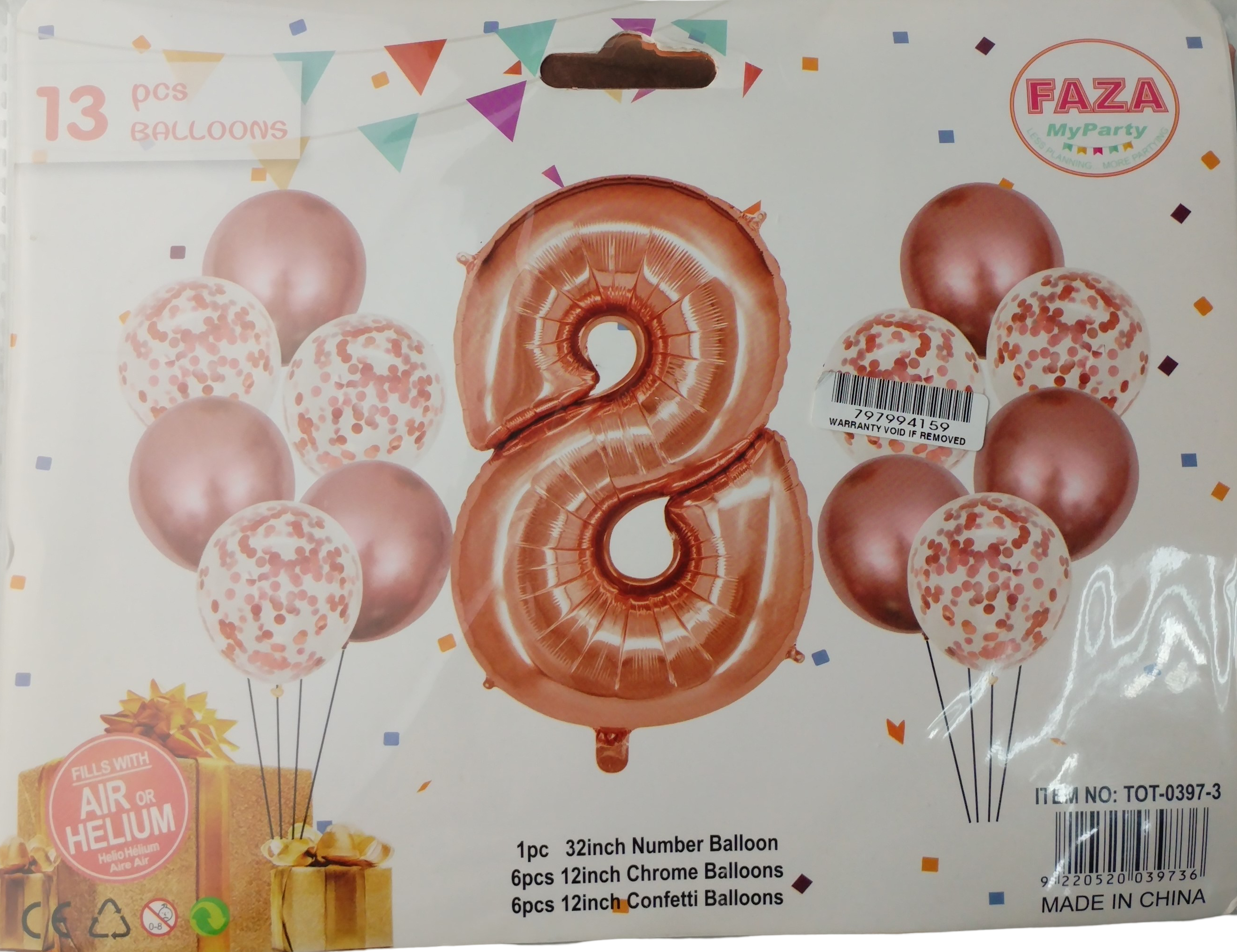 Casey 13pc Rose Gold and White Balloon Set Nr 8
