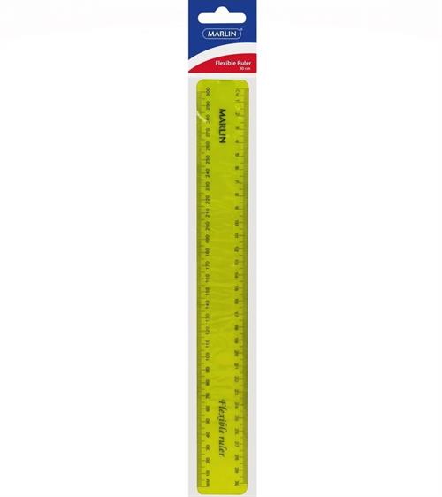 Marlin Flexible 30cm Ruler Yellow