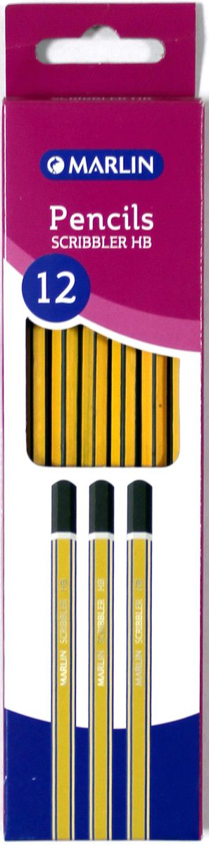 Marlin Scribblers HB end dipped pencil Blue and