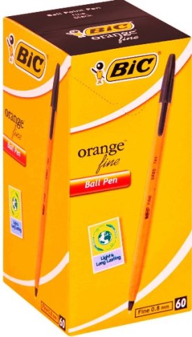 BIC Orange Fine Point Black Ballpoint Pens