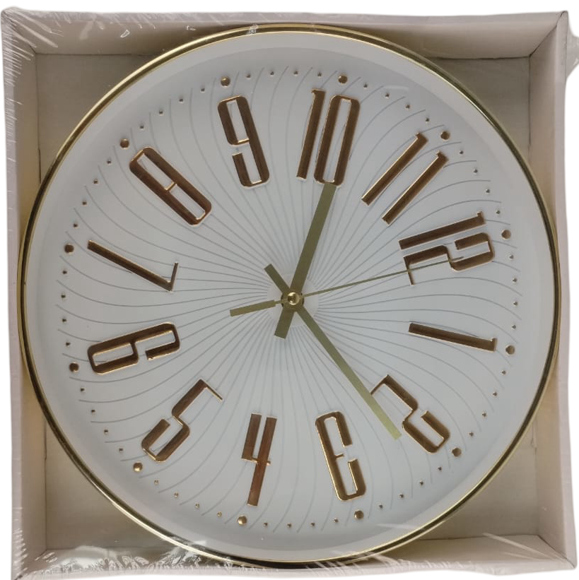 Casey Wall Clock Gold Outer Rim With Gold Details