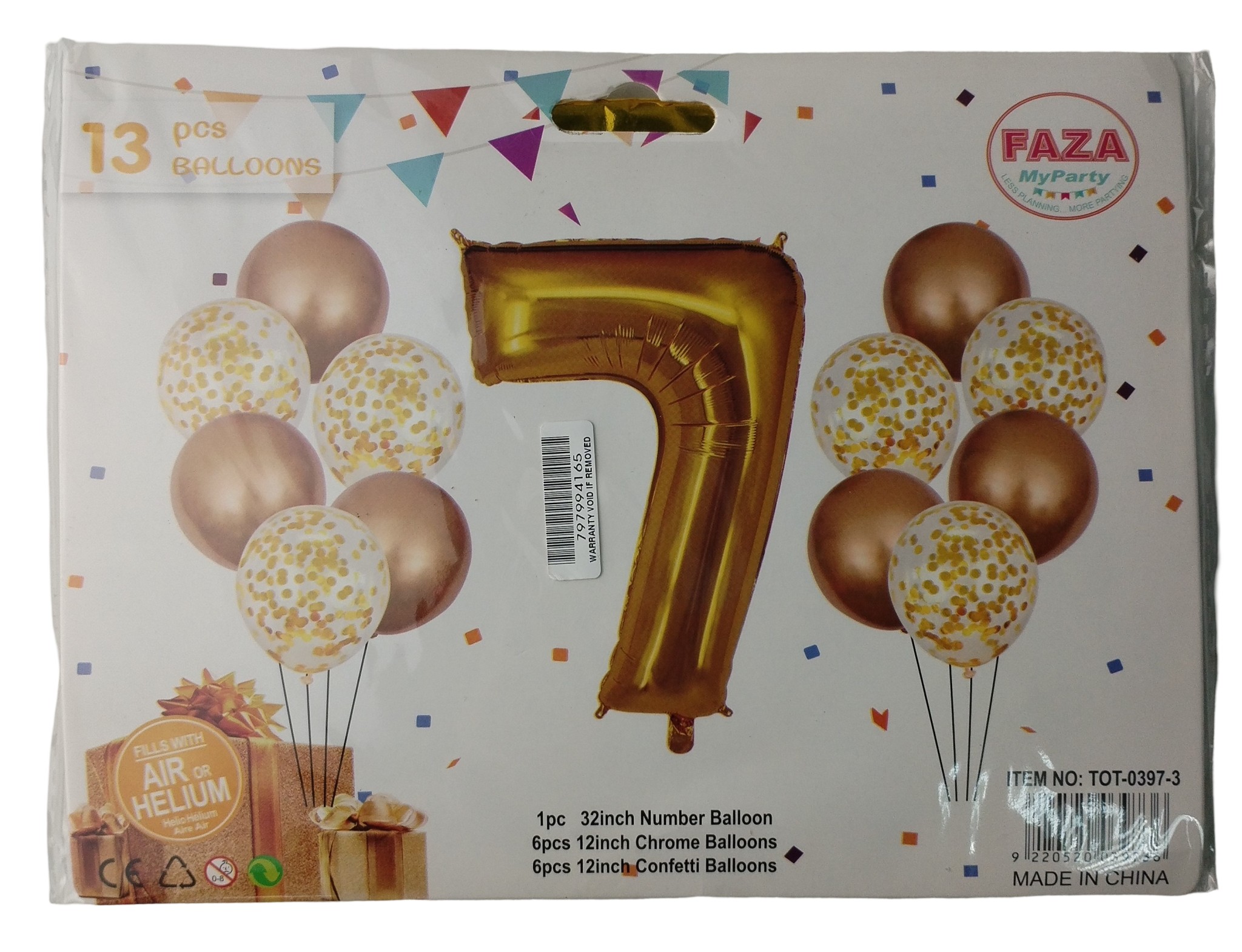 Casey 13pc Gold and White Balloon Set Nr 7