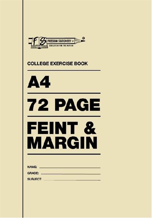 Freedom A4 College Exercise Book Feint and Margin