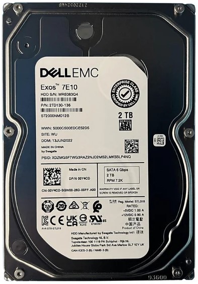 DELL EXOS 7E10 2TB ENTERPRISE SATA HDD