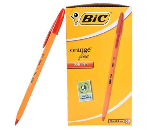 Bic Orange Fine Point Red Ballpoint Pens