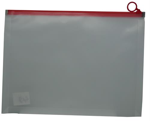 Brainware A4 Clear Carry Folder With Red Easy