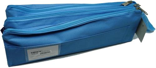 Nexx Fabric 3 Pocket 33cm Pencil Bag Lt. Blue