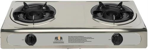 ALVA GAS STOVE 2 PLATE STAINLESS STEEL