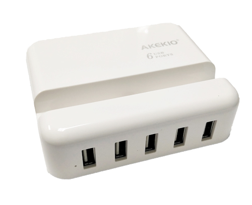 Geeko 5 Port USB Travel Charger with Apple