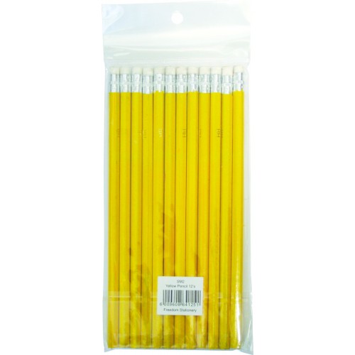 Brainware Yellow Barrel Rubber-Tipped Pencils