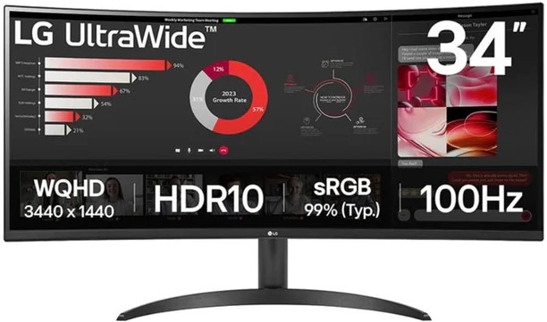LG UltraWide 34 Inch 34WR50QK-B Curved Monitor