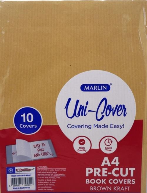 Marlin Kids A4 Precut Book Covers Brown Kraft