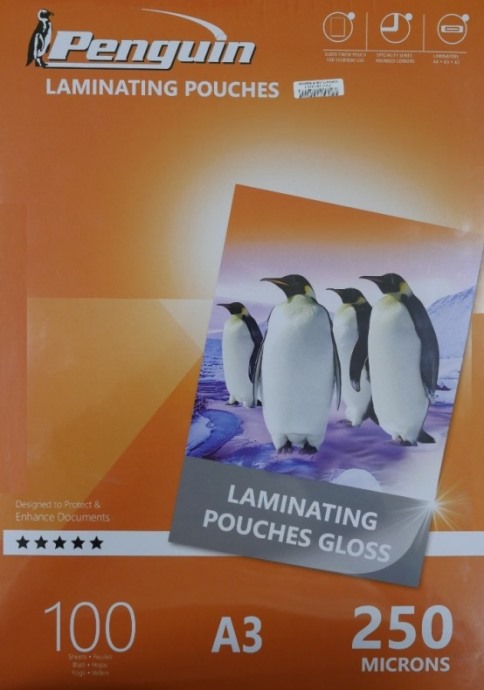 Penguin A3 Laminating Gloss Pouches 100pcs Pack