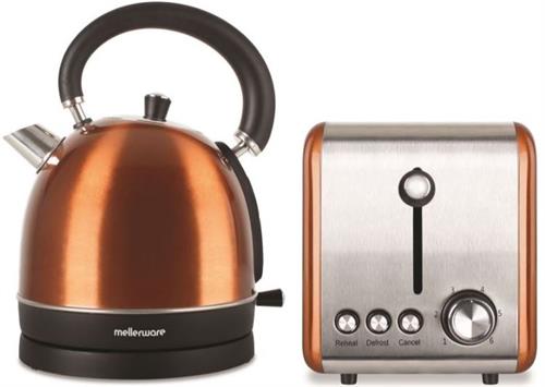 Mellerware Stainless Steel Copper 2 Slice Toaster