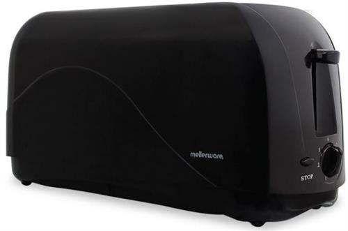Mellerware 4 Slice Plastic Black Toaster 1300W